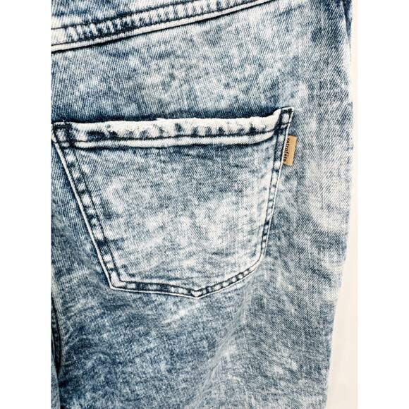 Retrofete Reyna Romper Denim Light Blue Shorts Tie Dye Acid Wash Size Small - Picture 11 of 12